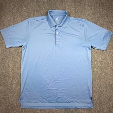 Turtleson Polo Shirt Men's Large L Blue Golf Tour Performance Cup Logo on Sleeve