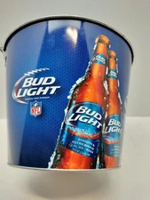 Bud Light Ice Bucket Novelty Item  5 Qt. Capacity.  Galvanized Finish New!