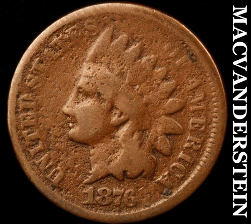 1876 Indian Head Cent- Semi Key Better Date No Reserve #J4853