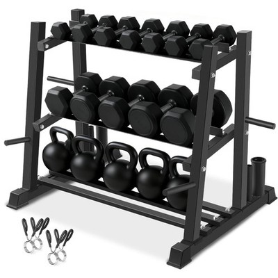 Dumbbell Rack, Bongkim Dumbbell Set with Rack Stand, Dumbbells Weights Rack f...