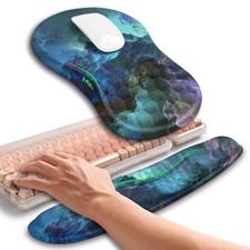 Hokafenle 2-in-1 Wave Keyboard Wrist Rest Ergonomic Mouse Pad Support