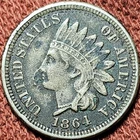 1864 Indian Head Cent 1C Bronze Coin VG/F Semi-Key Date Nice Coin