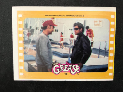 1978 Topps Grease Series 2 Sticker Insert #16 John Travolta Ex