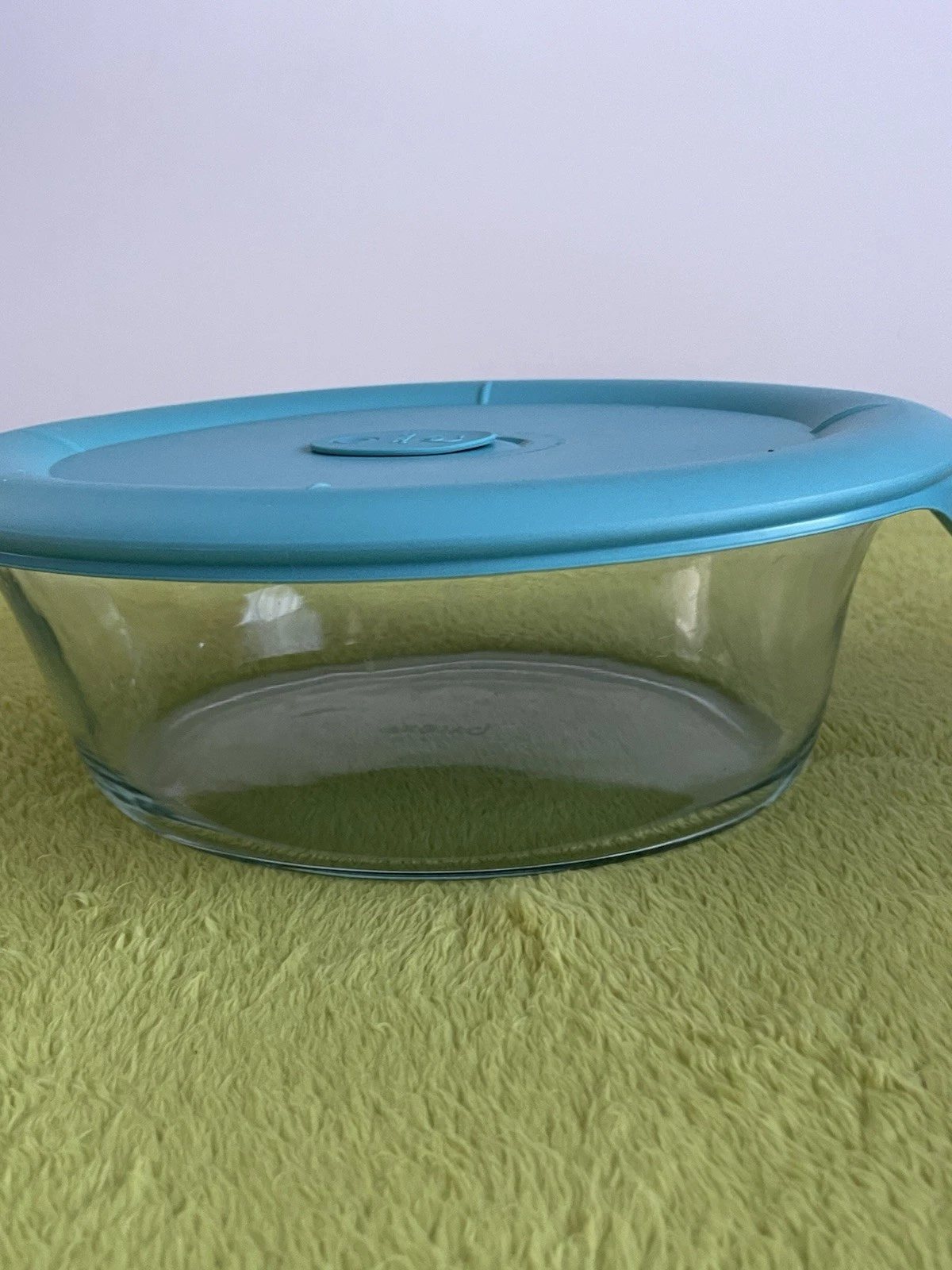 Pyrex Bowl 8501 Oval with Turquoise Vented lid 3.2 Qt 3L Bowl and lid