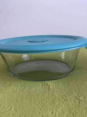 Pyrex Bowl 8501 Oval with Turquoise Vented lid 3.2 Qt 3L Bowl and lid