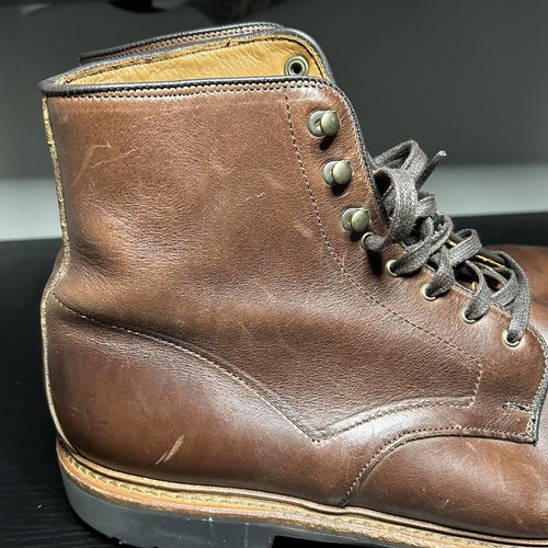 Stivali stringati Allen Edmonds Higgins Mill in pelle marrone da uomo misura 12 larghi 3E - Foto 4 di 12