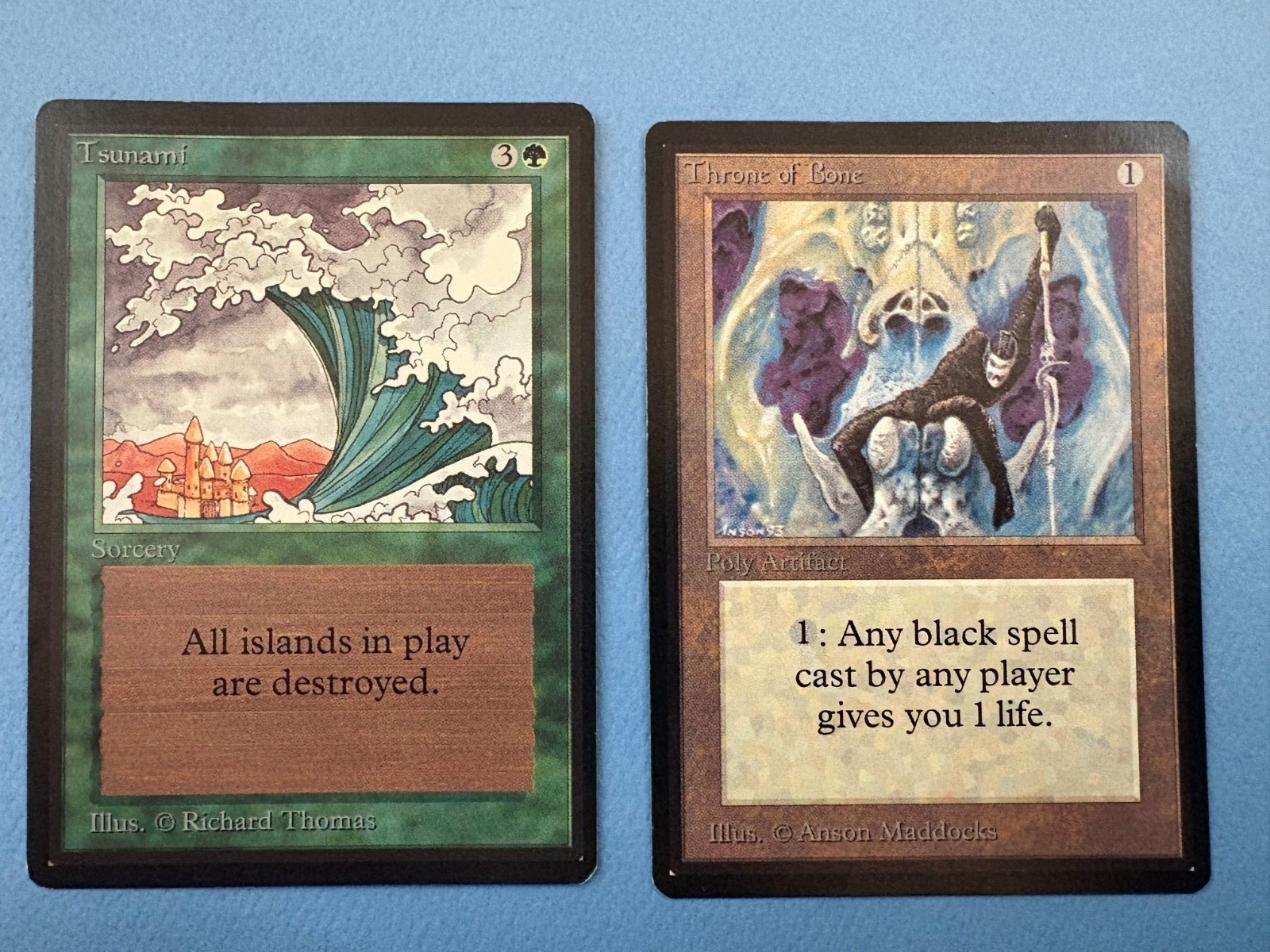 MTG Beta Edition, Tsunami and Throne of Bone! 1993 Vintage Magic!