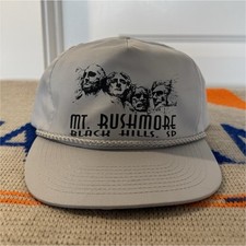 Vintage Mt Rushmore Black Hills SD Rope Hat Snapback USA Tourist Cap