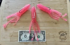 Boogey Man Bait Co. 8" Glow Squid Lingcod Rockfish  Halibut Snapper Rigged 10/0