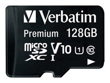 Verbatim Premium 128GB MicroSDXC Class 10 UHS-I 45MB/s 10MB/s Class 10 44085