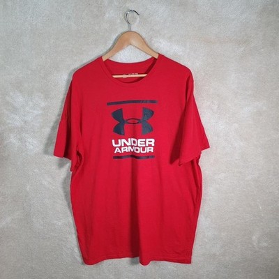 Under Armour Spellout T-Shirt Herren XXL Rot Print Logo PA275