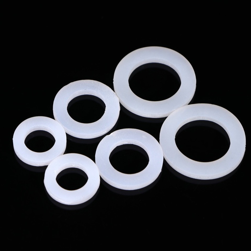 60Pcs White Silicone Bellows Tube Washer Ring Durable Leakproof Seal ...