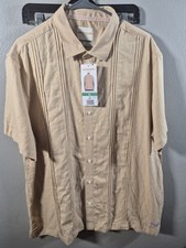 Scotch  Soda Men's Short Sleeve Linen Blend Button Down Shirt Tan Size XL New