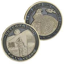 NASA Moon Landing 50th Anniversary Coin Collectable Commemorative Science D