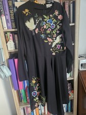 Embroidered Black Long Sleeve ASOS Dress