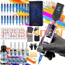 POSEIDON Tattoo Machine Kit Tattoo Gun Kit Complete Set With 20 Tattoo Needles