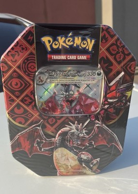 pokemon trading card games sv4.5 paldean fates tin charizard Pokemon TCG Paldean Fates Tin Shiny Charizard ex Sealed: 4 Booster Packs &  Promo