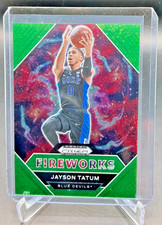 2021/22 Panini Prizm Draft Picks Fireworks JAYSON TATUM Green Disco 2/5 #19