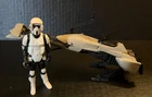 Vintage 1983 Kenner Star Wars ROTJ Speeder Bike & Scout Trooper Action Figure