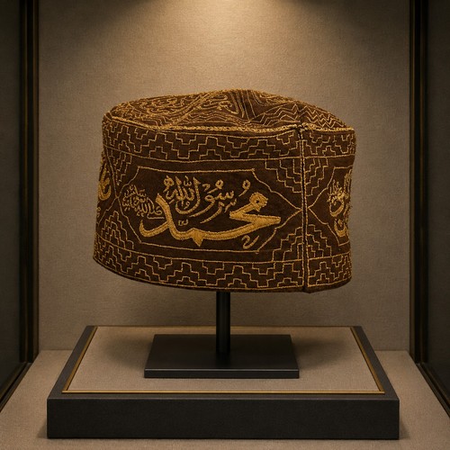 ottoman sufi or dervish Cap ( kolah e dervish) handembroided with quran Verses.