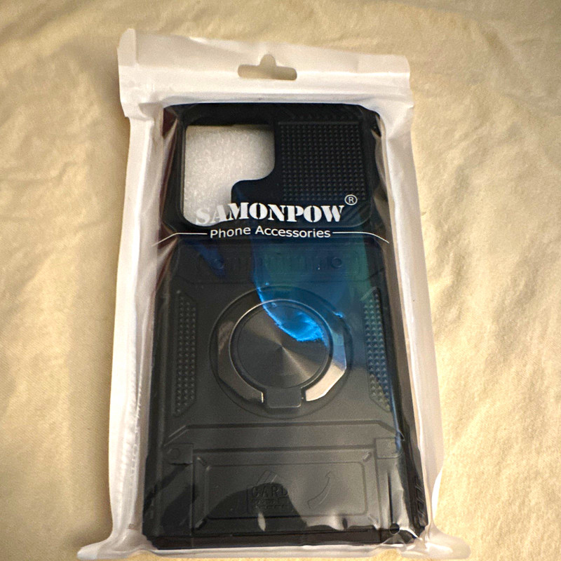 SAMONPOW Black Back Case Phone Case w/ Ring Holder US-LMRJS25U-Black
