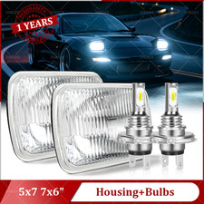 Pair For Jeep Wrangler Yj 87-1995 5x7 7x6 Inch Led Headlights H6054 Rectangle Pair For Jeep Wrangler Yj 87-1995 5x7 7x6 Inch Led Headlights H6054 Rectangle