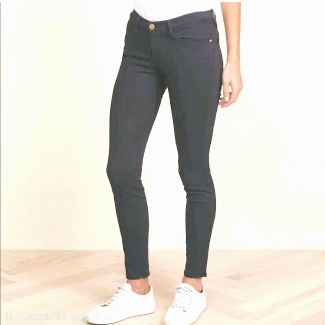 JEANS FRAME Le Skinny Women’s Size 28 Charcoal Stretch Denim Mid Rise-image