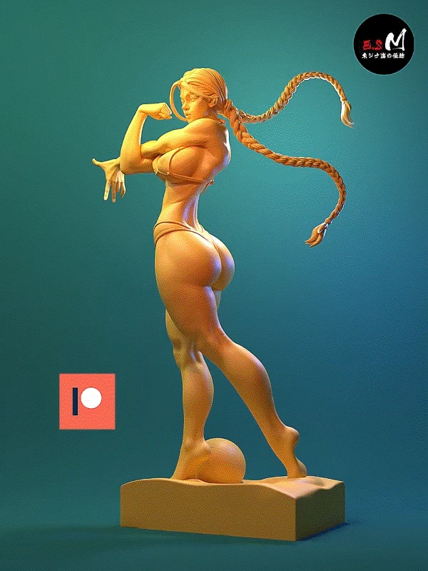 Figura Cammy 20 cm - Estatua Street Fighter hecha a mano y pintada a mano de resina 12K Foto 2 de 3