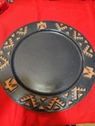 Frankoma Pottery Native American Dinner Plate 10.5 inch Navy Blue Thunderbird