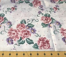 Floral on White 19 X 45 100 cotton fabric 2338
