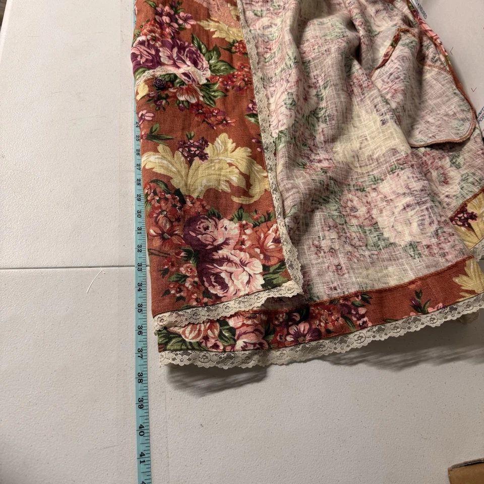 Cardigã rendado tarde 3X tapeçaria floral espanador renda pérolas boho cottagecore - Imagem 2 de 4