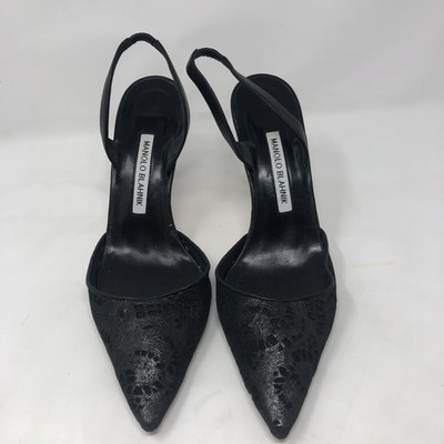 manolo blahnik black slingback