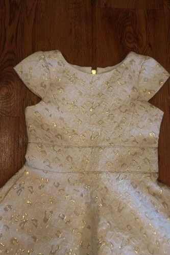 Kids Girls Zoe LTD. Cream Gold Short Sleeve A-Line Formal Party Dress 7 * - Picture 3 of 7