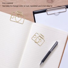 80PCS Paper Clip Iron Camera Shaped Cute Bookmarks Planner Clip with Storage Box