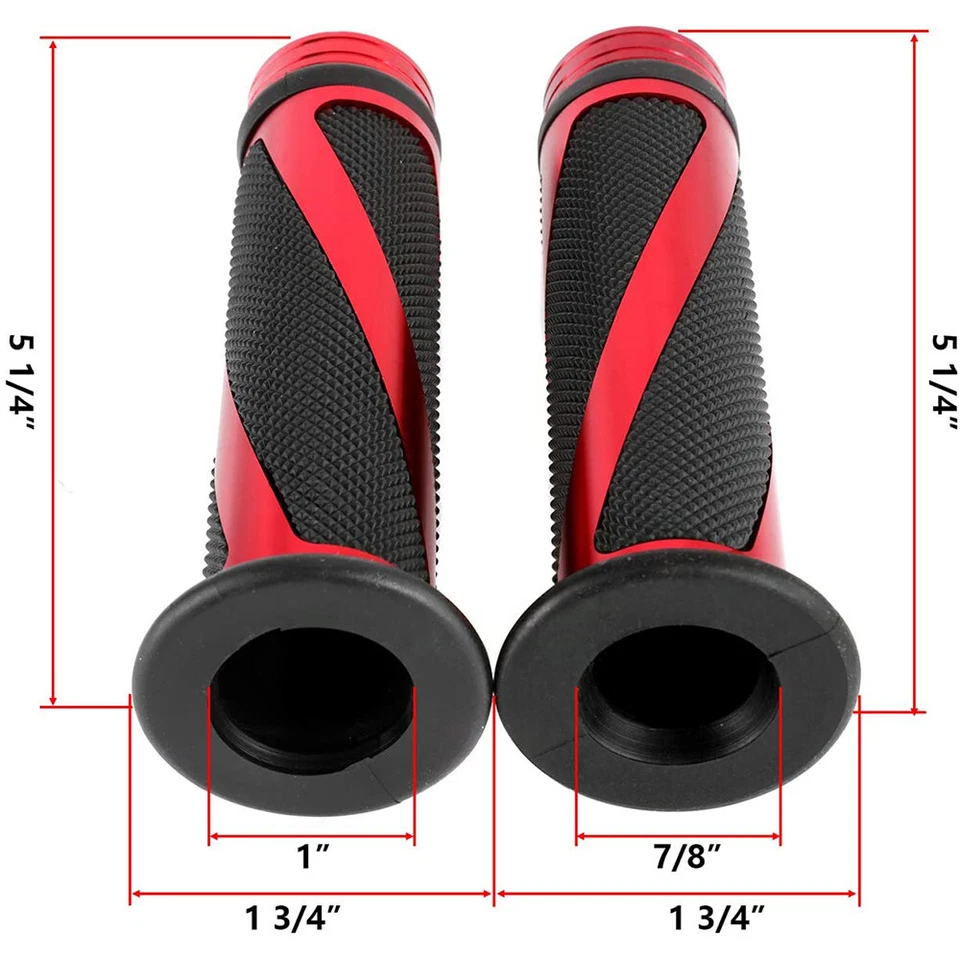 Empuñaduras de gel de manillar de motocicleta rojas de 7/8" para Honda CBR CBR600RR 900R 1000RR Foto 2 de 4
