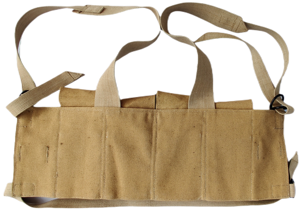 Warrepplica Rhodesian Fereday & Sons Chest Rig FAL/G3/M14 Bush War/20rd.308/7.6x51mm 4 Mag Pouch Tactical Chest Rig Khakhi