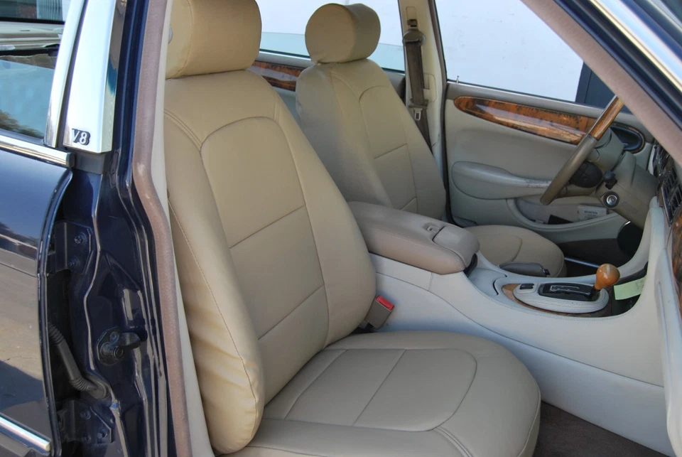 FOR BUICK LUCERNE 2006-2011 IGGEE S.LEATHER CUSTOM MADE FIT 2 FRONT SEAT COVERS - Image 4 of 4