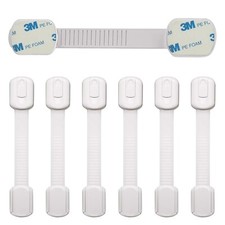 6-Pack Child Proof Locks for Cabinet Doors, 6 Count Pack of 1 , White
