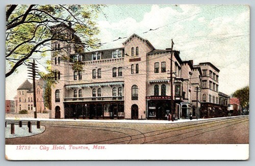 City Hall Taunton Massachusetts Postcard c1907