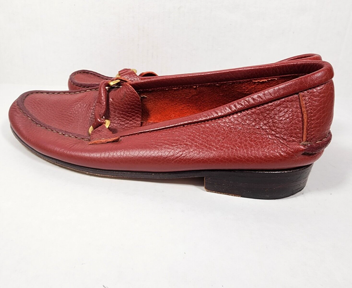 Guido‎ Mocasines Size 9 Red Slip On Loafers Leather Argentina Moccasins Buckles Guido Mocasines Size 9 Red Slip On Loafers Leather Argentina  main image 2