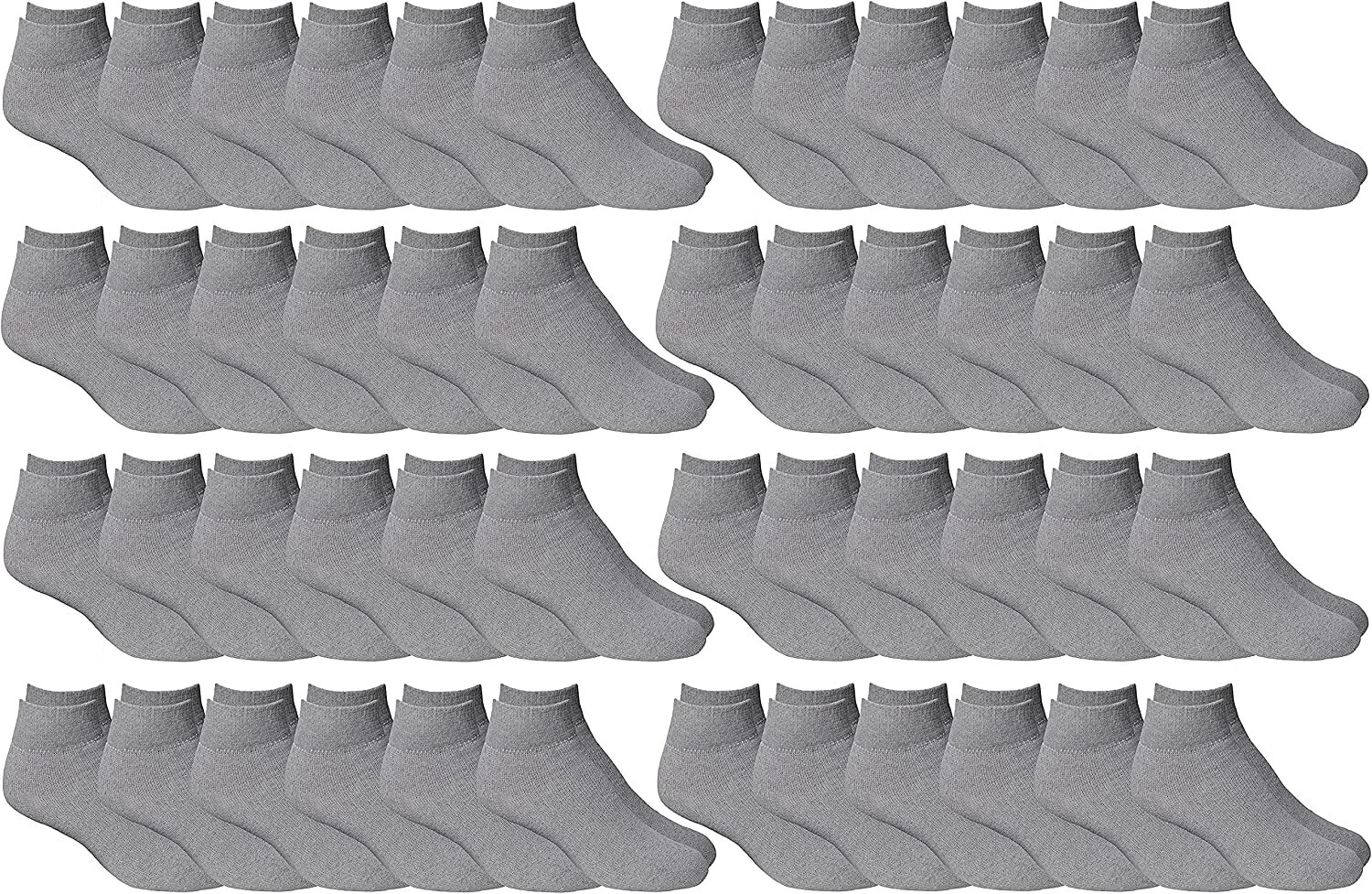 48 Units of Women's Diabetic Cotton Ankle Socks Soft Non-Binding Socks 9-11 Gray