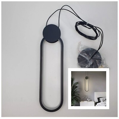 hängende ovale LED Leuchte schwarz Metallrahmen modernes Design Beleuchtung von Wilson