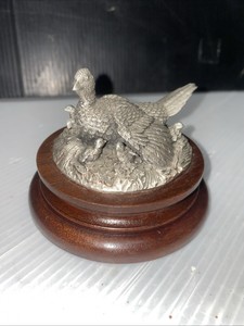 Chilmark Fine Pewter Ringneck Pheasant Hen and Chicks 1977 Signed No 1935
