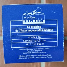TINTIN En Voiture LA DRAISINE Au Pays des Soviets - Certif + boite 1/43 Atlas