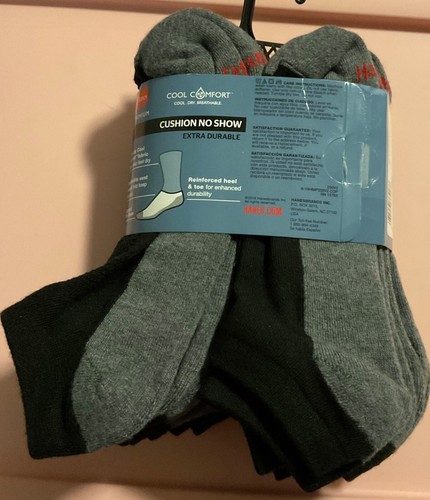 Hanes FreshIQ Cushion unsichtbare Herrensocken - schwarz, Größe 6-12 (12 Paar) - Bild 2 von 2