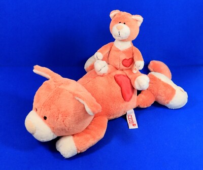 2x NICI KATZE MILA LOVE CATS rosa rot weiß Herz Plüsch Kuschel 32 +16 cm groß