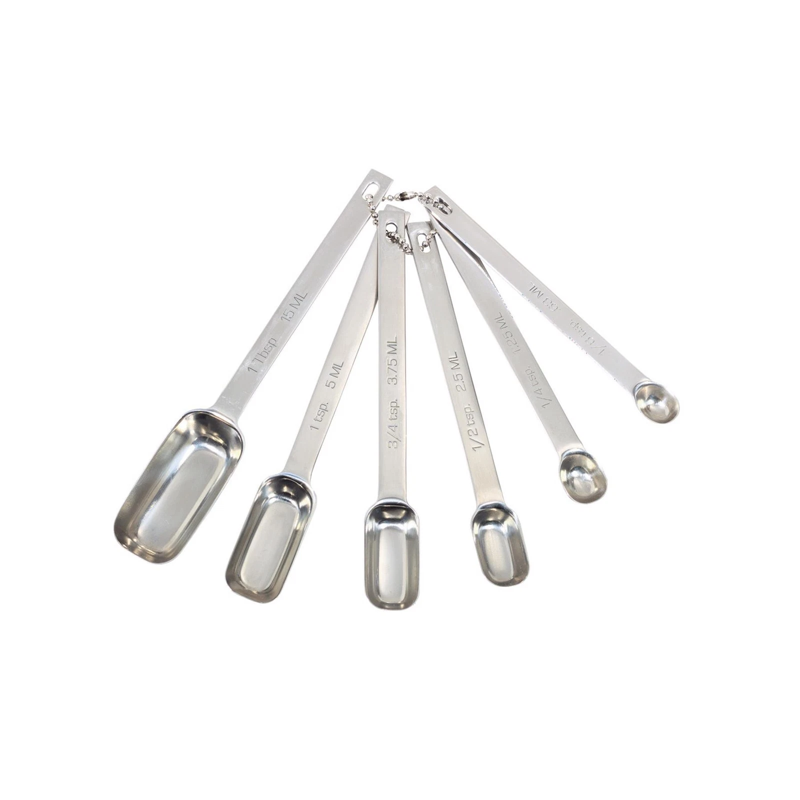 Masterclass Stainless Steel Measuring Spoon Set - 6 Piece Cookware Set