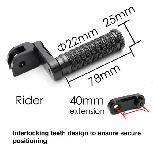 Black M-Grip Front 1.5" Extended Foot Pegs For GSX1250FA 10 11 12 13 14 15 16 17 - Picture 6 of 8