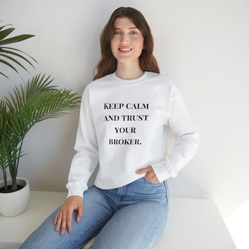 Unisex Trust Your Broker: Real Estate Mortgage Black Sweatshirt, US SHIPPING - Picture 2 of 11