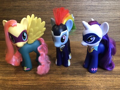 My Little Pony- Power Ponies Lot 3~6   Fluttershy Rainbow Dash Zapp Rarity